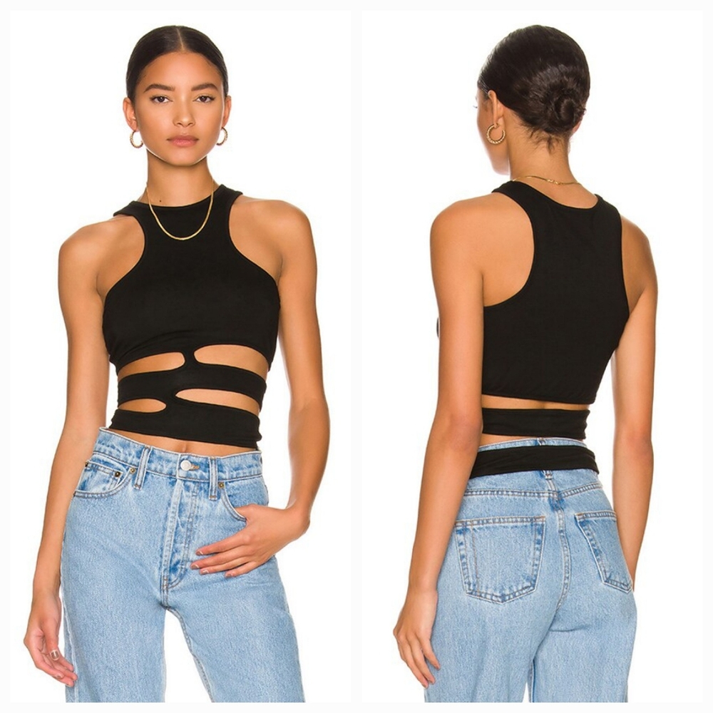 Superdown Cassie Cut Out Top in Black